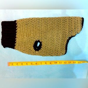 Crocheted green Doggy Sweater